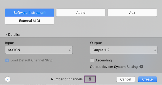 Select Software Instrument