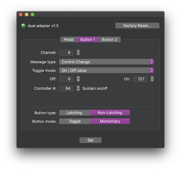 beat bars footswitch buttons config